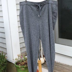 Ava & Viv Charcoal Grey Heathered Knit Straight Leg Elastic Drawstring Pants 2X